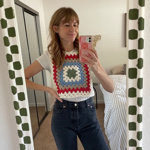 Handmade Crocheted Crop Tank - Picture 3 of 3